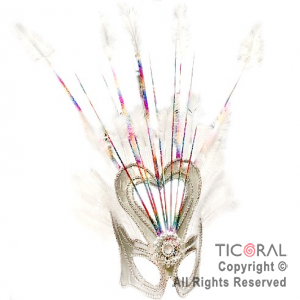 ANTIFAZ COMPARSA 1 CORAZON COLOR BLANCO x 1